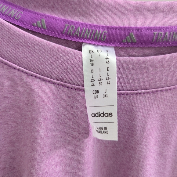 NWT Adidas Large Deltapeak Purple Short Sleeve Tee Running Tennis Gym Pickleball - Picture 8 of 8